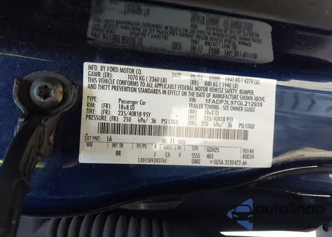 2016 Ford Focus St из США, поврежденный, VIN 1FADP3L97GL212935